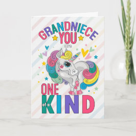 Grandniece Rainbow Unicorn Valentinstag Feiertagskarte