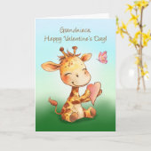 Grandniece Valentine Niedlich Happy Giraffe mit He Karte (Gelbe Blume)