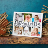 GRANDPA 6 FotoCollage Grau, benutzerdefinierter Te Fotoplatte (Seite)