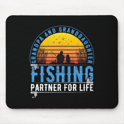 Grandpa And Granddaughter Fishing Buddies For Life Mousepad (Vorne)