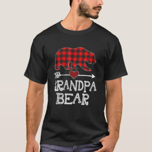 Grandpa Bear Christmas Pajama Red Pläd Buffalo T-Shirt