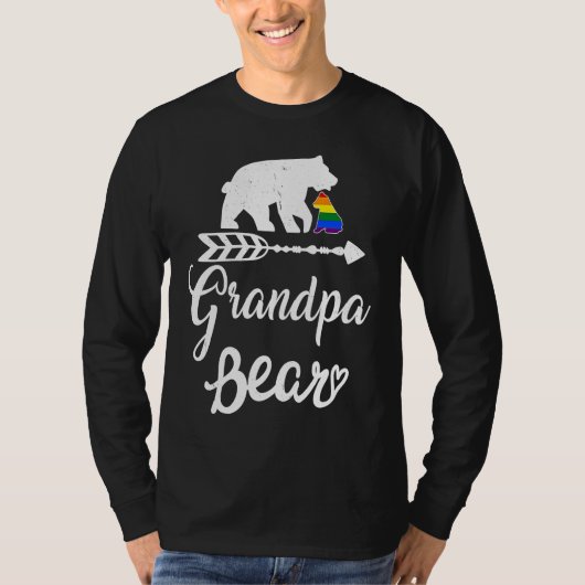 Grandpa Bear LGBT Christmas Rainbow Pride Gay Lesb T-Shirt (Vorderseite)