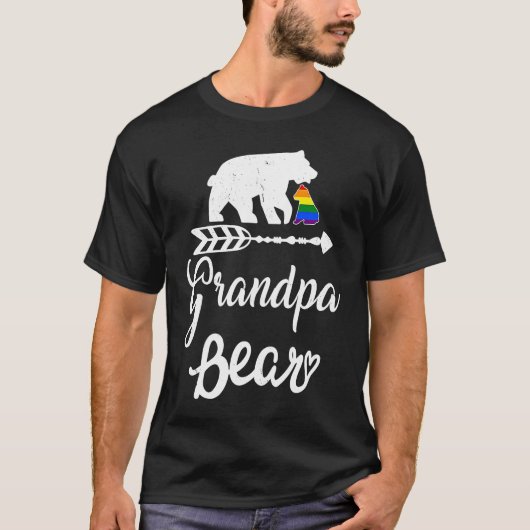 Grandpa Bear LGBT Christmas Rainbow Pride Gay Lesb T-Shirt (Vorderseite)