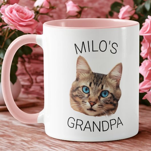 Grandpa Birthday Custom Cat Face Mug Tasse