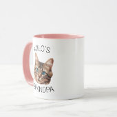 Grandpa Birthday Custom Cat Face Mug Tasse (Vorderseite Links)