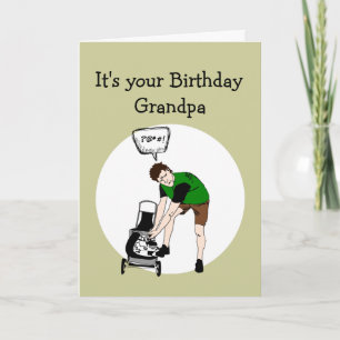 Grandpa Birthday Funny Lawnmower Insult Karte