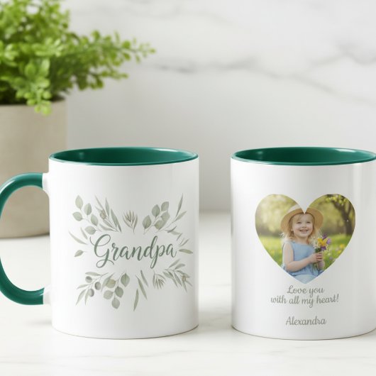 Grandpa Botanical Photo Tasse