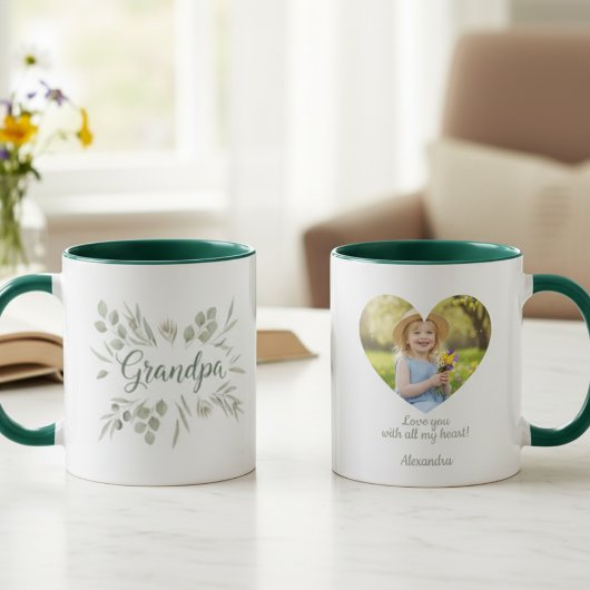 Grandpa Botanical Photo Tasse