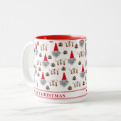 Grandpa Christmas Gift –Gnome & Reindeer Zweifarbige Tasse (Vorderseite Links)