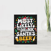 Grandpa Christmas Men Dad Most Likely To Drink San Karte (Vorderseite)