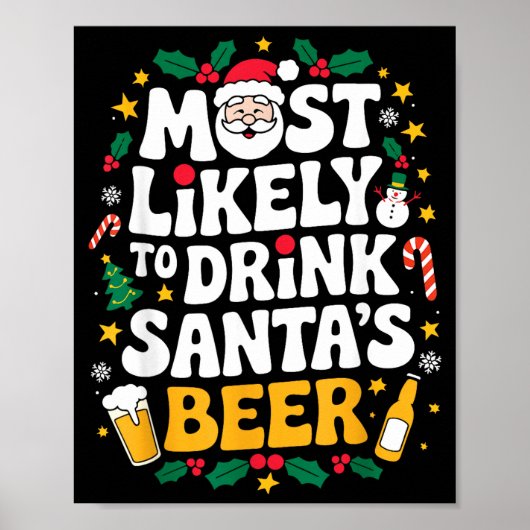 Grandpa Christmas Men Dad Most Likely To Drink San Poster (Vorne)