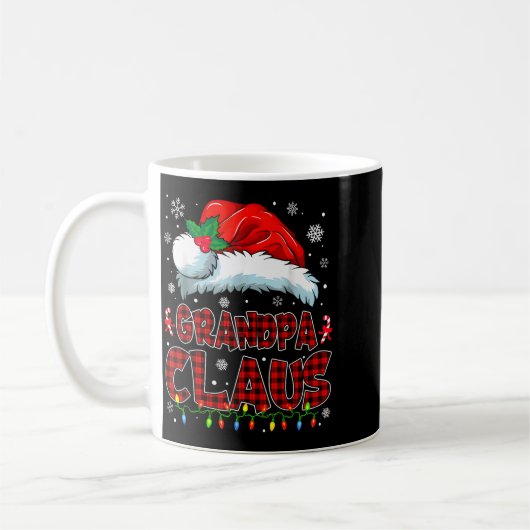 Grandpa Claus Christmas Lights Pajama Family Group Kaffeetasse (Links)
