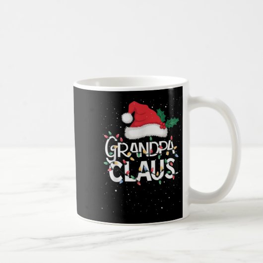 Grandpa Claus Christmas Lights Pajama Family Match Kaffeetasse (Rechts)