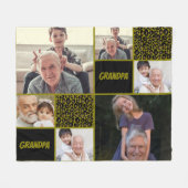  Grandpa Custom Photo Collage  Fleecedecke (Vorderseite (Horizontal))