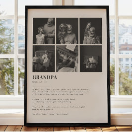 Grandpa Definition Custom 6 Photo Collage Poster