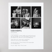 Grandpa Definition Custom 6 Photo Collage Poster (Vorne)