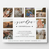 Grandpa Definition Script Foto Collage Keepsake Fotoplatte (Vorderseite)