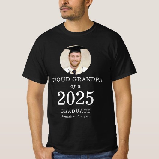 Grandpa des Fotos "White Text" von 2023 Absolvent T-Shirt (Vorderseite)