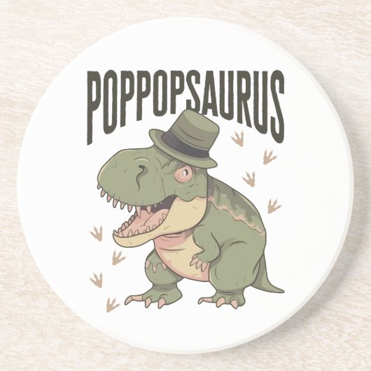 Grandpa Dinosaur Father's Day Poppopsaurus Getränkeuntersetzer (Vorne)