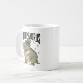 Grandpa Dinosaur Father's Day Poppopsaurus Kaffeetasse (Vorderseite Links)