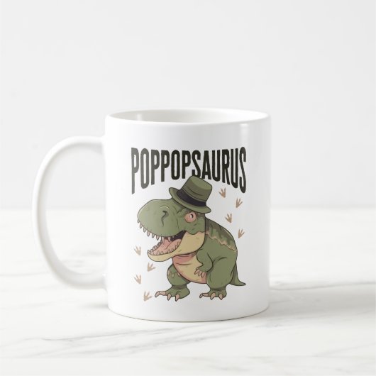 Grandpa Dinosaur Father's Day Poppopsaurus Kaffeetasse (Links)