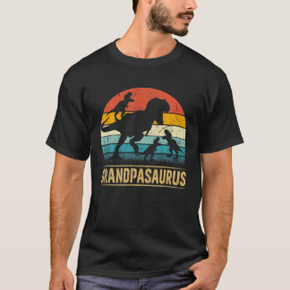Grandpa Dinosaur T Rex Grandpasaurus 3 Kinder Vate T-Shirt