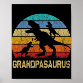 Grandpa Dinosaurier T Rex Grandpasaurus 2 Kinder Poster (Vorne)