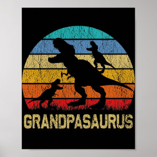 Grandpa Dinosaurier T Rex Grandpasaurus 2 Kinder Poster