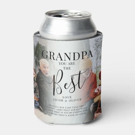 'GRANDPA' du bist der beste Foto Keepake Dosenkühler (Kanne Vorderseite)