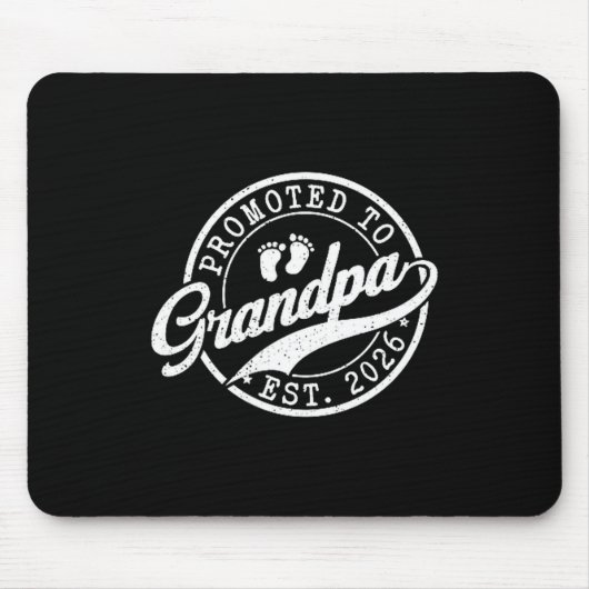 Grandpa Est 2026 Announcement Promoted To Grandpa Mousepad (Vorne)