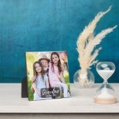 Grandpa Est. White script photo Fotoplatte (InSitu)