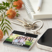 Grandpa Est. White script photo Schlüsselanhänger (Vorderseite rechts)