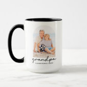 Grandpa Established 20XX Modern Simple Photo Tasse (Links)