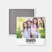 Grandpa Established Photo Gift Magnet (Vorderseite/Rückseite)