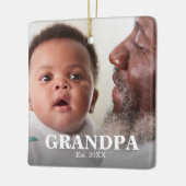 GRANDPA Established Year Photo Ceramic Ornament (Links)