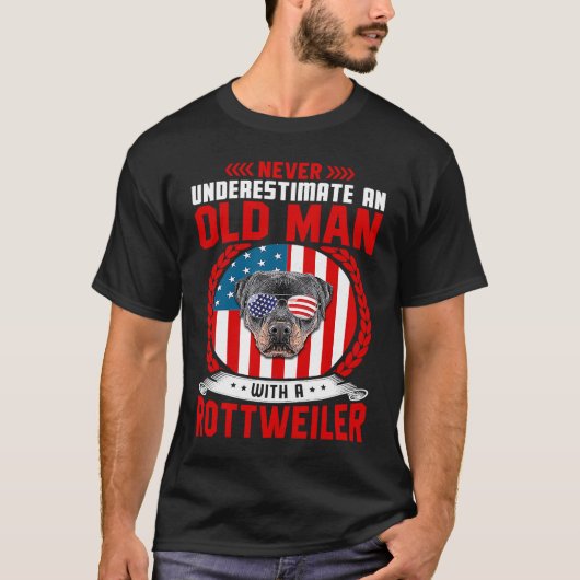Grandpa Father Dog Never Underestimate Old man Ro T-Shirt (Vorderseite)