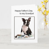 Grandpa Father's Day Funny Dog Newspaper Karte (Gelbe Blume)