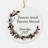 Grandpa Forever Blessed Christmas Keramik Ornament (Vorne)