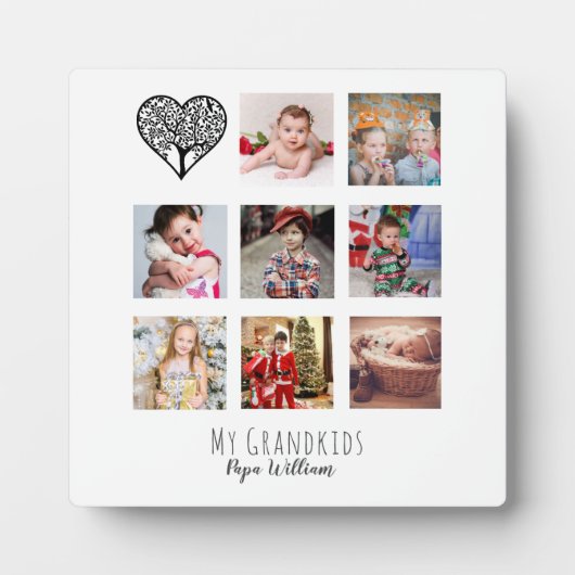 GRANDPA FOTO COLLAGE GIFT PROUD GRANDAD FOTOPLATTE (Vorderseite)