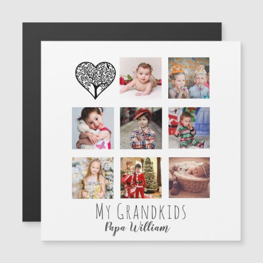 GRANDPA FOTO COLLAGE GIFT PROUD GRANDAD MAGNETKARTE (Vorne/Hinten)