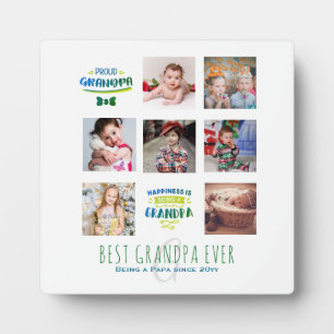 GRANDPA FOTO COLLAGE GIFT Proud Papa Pops Grampen Fotoplatte