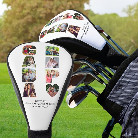GRANDPA Foto Collage Letter Cutout Golf Headcover