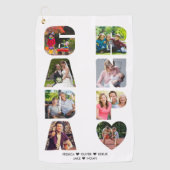 GRANDPA Foto Collage Letter Cutout Personalisiert Golfhandtuch (Vorderseite)