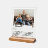 Grandpa-Foto und Personalisierte Bezeichnung Acrylschild (Winkel)