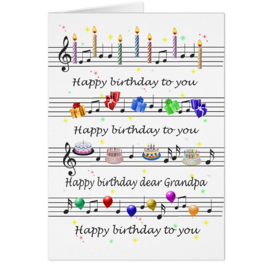 Grandpa Funny Happy Birthday Song Sheet Music (Vorne)