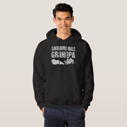 Grandpa Funny Sled Snow Mobiling Snowmobile Hoodie (Vorne ganz)