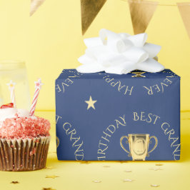 Grandpa Geburtstagstrophäe für benutzerdefinierte  Geschenkpapier
