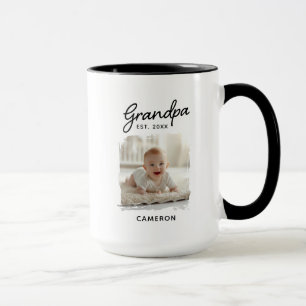 Grandpa Grandchild Foto Datum der Einrichtung Tasse