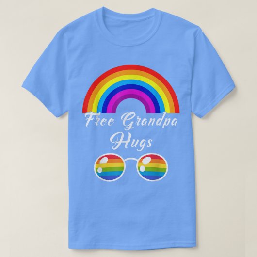 Grandpa Hugs LGBT Rainbow Sunglasses Gay Prid T-Shirt (Design vorne)