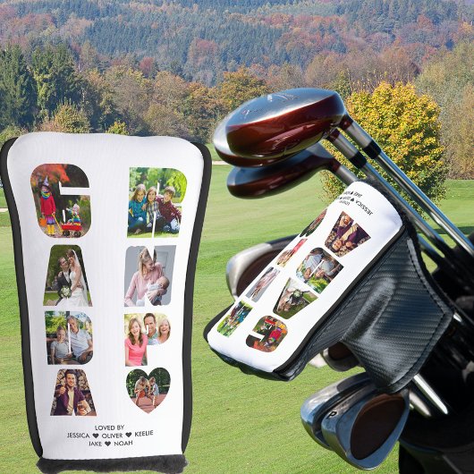 GRANDPA Letter Cutout Foto Collage Golf Headcover